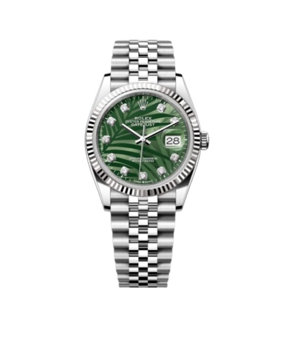 롤렉스 데이저스트 36mm 126234-0055 Full 904L Diamond Olive Green Palm Motif Dial Jubilee[CLEAN]