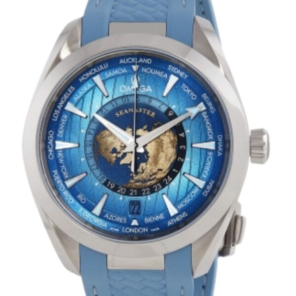 오메가 씨마스터 Aqua Terra Worldtimer Master Chronometer Gmt 43mm 220.12.43.22.03.001 Steel Rubber Strap Blue Dial[VS]