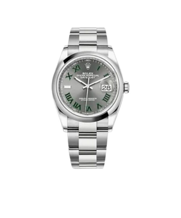 롤렉스 데이저스트 36mm 126200-0018 Wimbledon Smooth Bezel Full 904L Roman Number Grey Dial[VS]