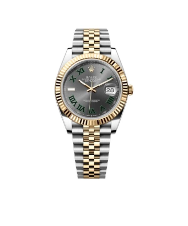 롤렉스 데이저스트 36mm 126233-0035 Half Gold Roman Numerals Wimbledon Grey Dial Jubilee[CLEAN]