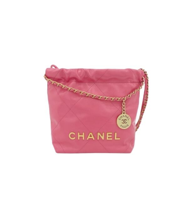 샤넬[chanel/팬더샵]*정품가죽* 22백 미니 핸드백(핑크/금장/카프스킨)