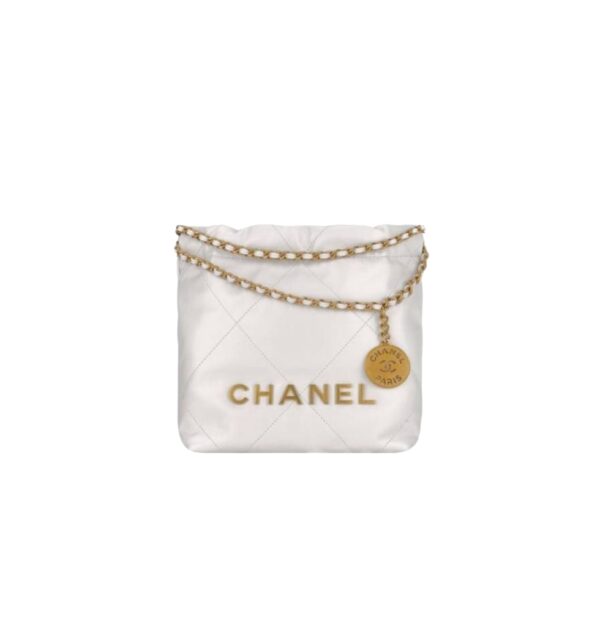 샤넬[chanel/팬더샵]22백 미니 핸드백(화이트/금장/램스킨)