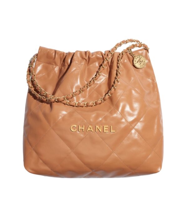 샤넬[chanel/팬더샵]*정품가죽* 22백 미디엄 핸드백(카멜/금장/카프스킨)