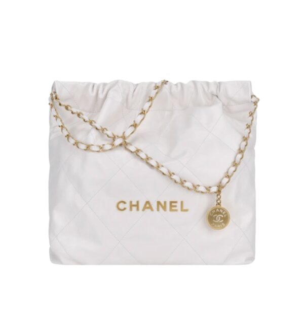 샤넬[chanel/팬더샵]22백 미디엄 핸드백(화이트/금장/램스킨)