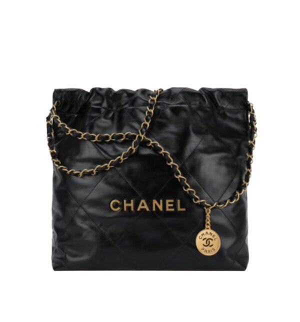 샤넬[chanel/팬더샵]*정품가죽* 22백 스몰 핸드백(블랙/금장/카프스킨)
