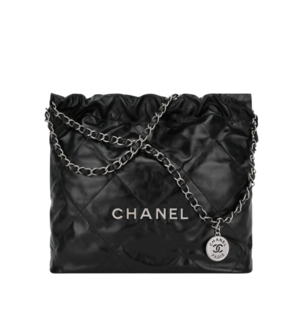 샤넬[chanel/팬더샵]*정품가죽* 22백 스몰 핸드백(블랙/은장/카프스킨)