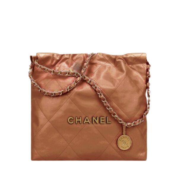 샤넬[chanel/팬더샵]*정품가죽* 22백 스몰 핸드백(카멜/금장/카프스킨)