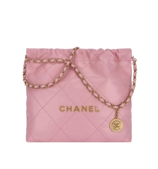 샤넬[chanel/팬더샵]*정품가죽* 22백 스몰 핸드백(핑크/금장/카프스킨)