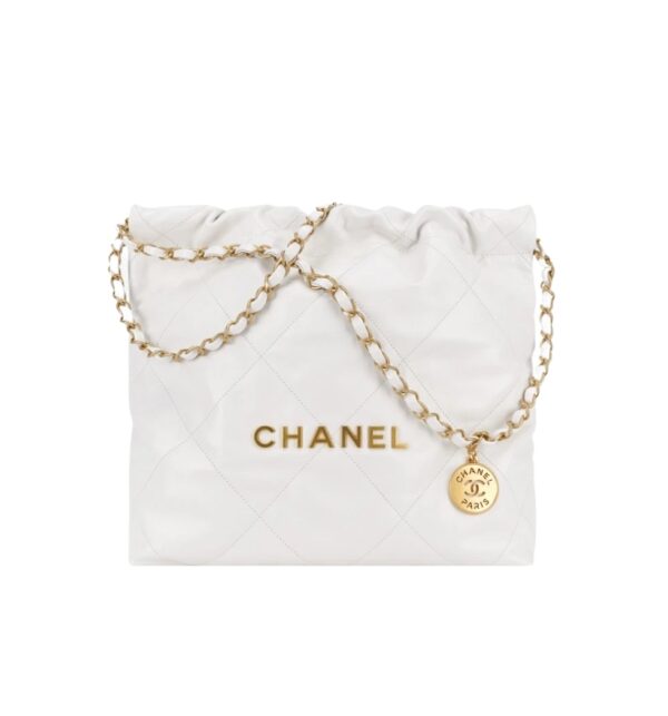 샤넬[chanel/팬더샵]22백 스몰 핸드백(화이트/금장/램스킨)