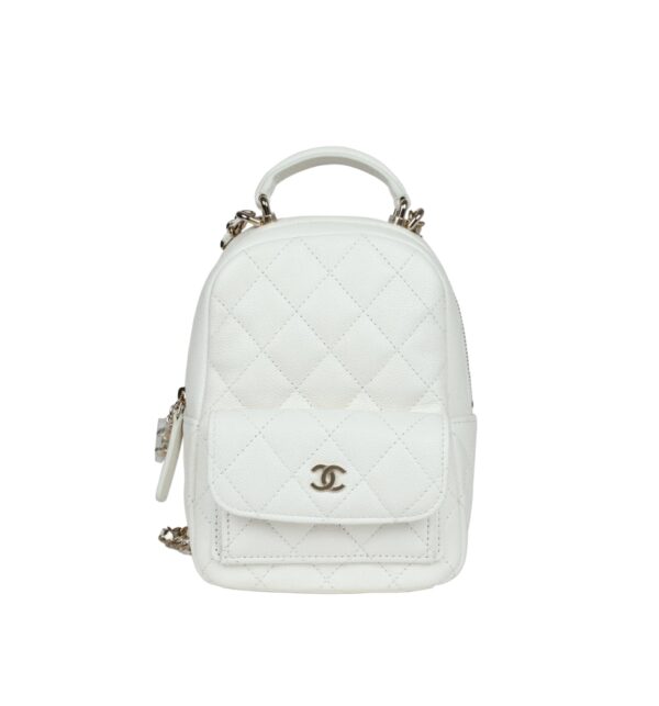 샤넬[chanel/팬더샵]24C 미니 백팩(화이트/금장/캐비어)