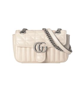 구찌[gucci/콜라샵]GG 마몽 스몰 숄더백(화이트/은장)