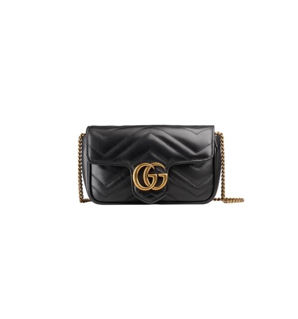 구찌[gucci/OC]GG 마몽 수퍼 미니백(블랙/금장)