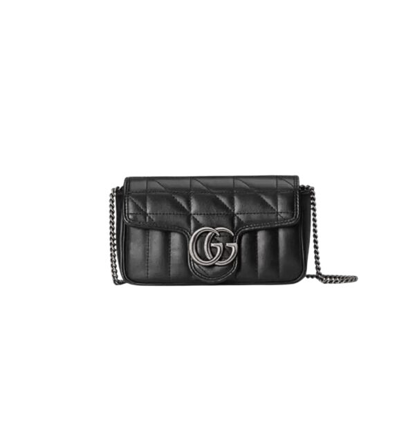 구찌[gucci/OC]GG 마몽 수퍼 미니백(블랙/은장)
