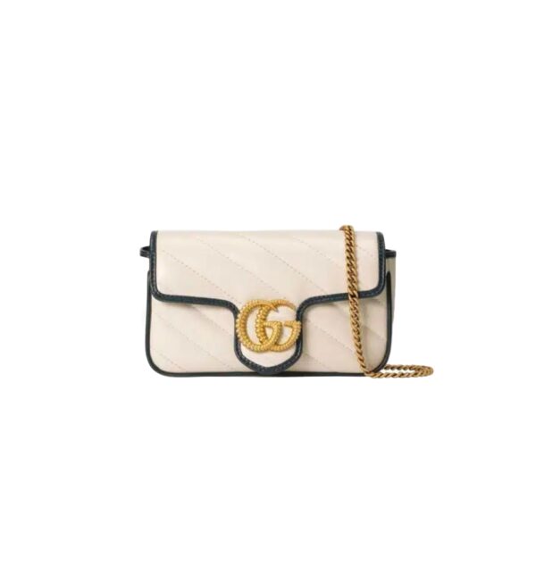 구찌[gucci/OC]GG 마몽 수퍼 미니백(화이트/네이비)
