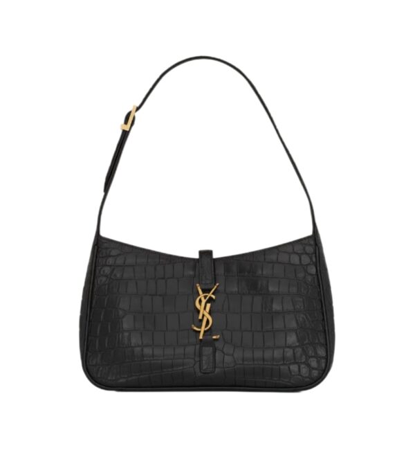 생로랑[ysl]LE 5 A 7 크로커 다일 호보 백(블랙)