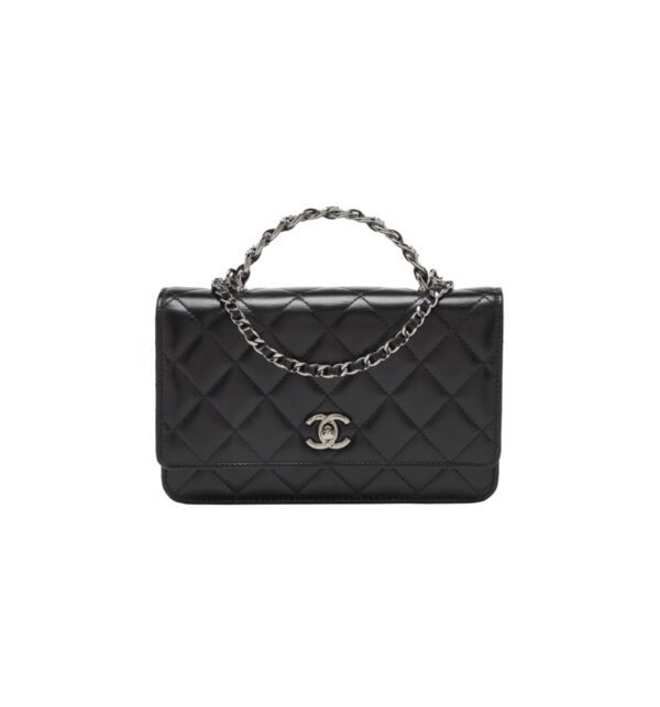 샤넬[chanel/팬더샵]WOC 체인 탑핸들 싱글 플랩 백(블랙/은장/카프스킨)