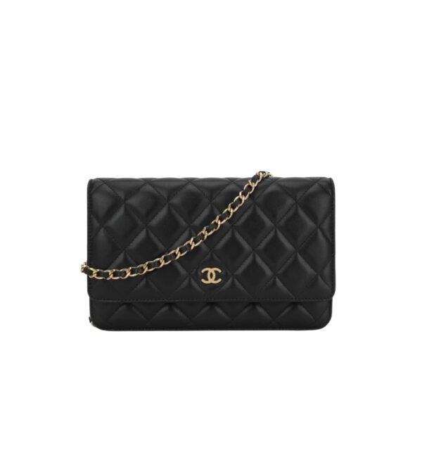 샤넬[chanel/팬더샵]*정품가죽* WOC 클래식 체인 지갑(블랙/금장/램스킨)
