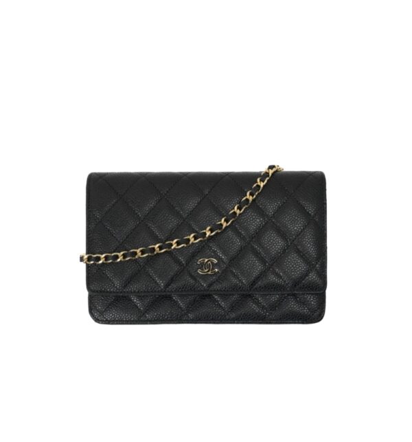 샤넬[chanel/팬더샵]*정품가죽* WOC 클래식 체인 지갑(블랙/금장/캐비어)