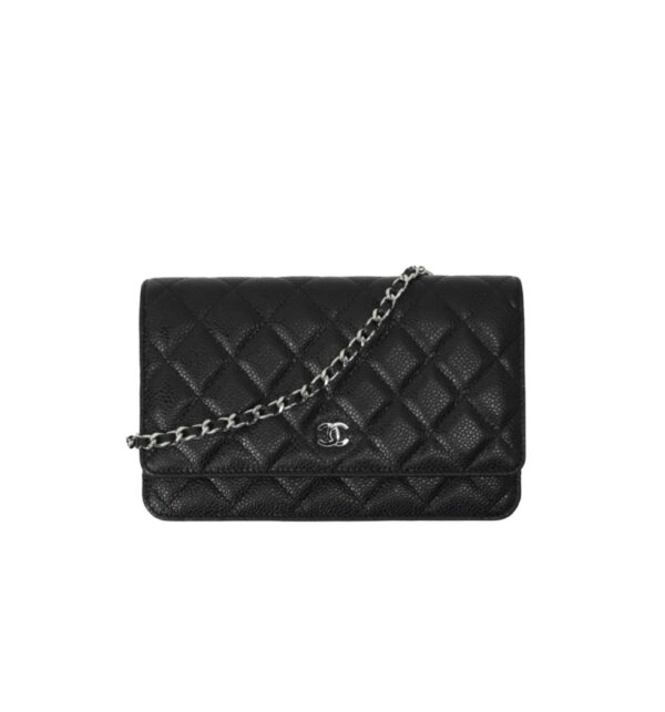 샤넬[chanel/팬더샵]*정품가죽* WOC 클래식 체인 지갑(블랙/은장/캐비어)