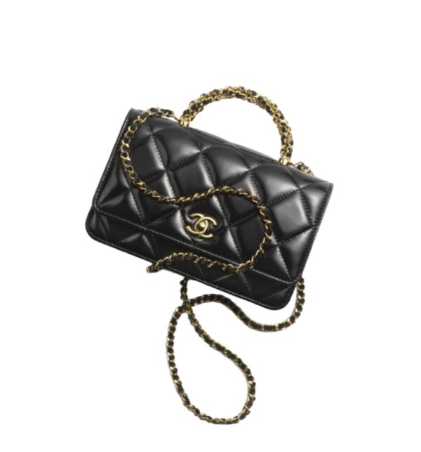 샤넬[chanel/팬더샵]WOC 팬시 탑핸들 플랩 백(블랙/금장/램스킨)