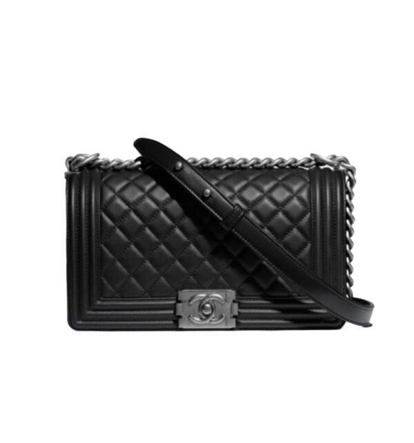 샤넬[chanel/팬더샵]*정품가죽* 보이 미디엄 플랩 백(블랙/은장/램스킨)