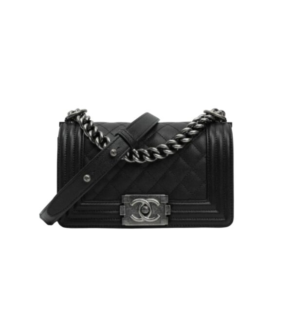 샤넬[chanel/팬더샵]*정품가죽* 보이 스몰 플랩 백(블랙/은장/캐비어)