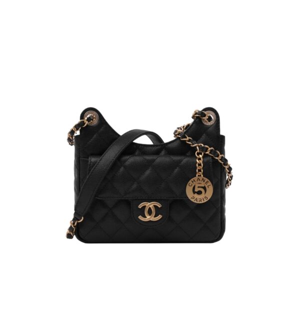 샤넬[chanel/팬더샵]넘버5 팬던트 호보백 스몰(블랙/금장/캐비어)