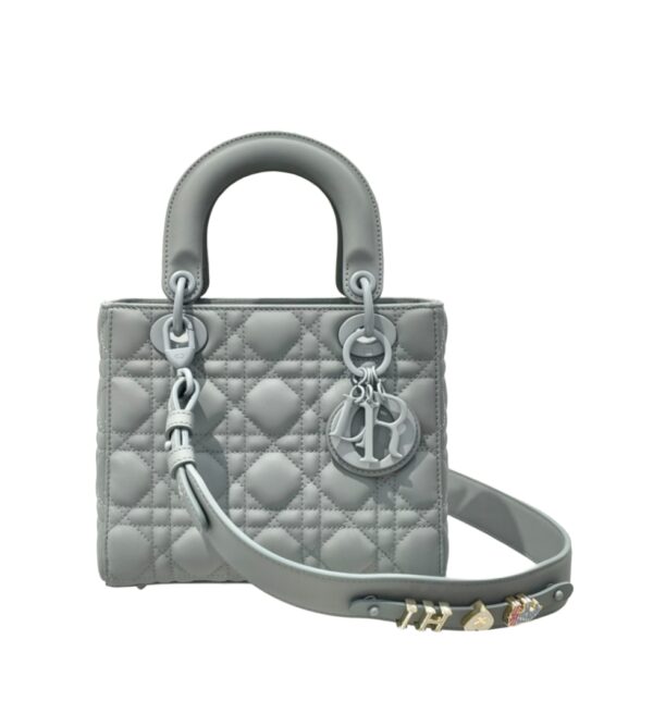디올[dior/여왕]레이디 디올 ABC 스몰 백(울트라 매트 그레이/까나쥬/램스킨)