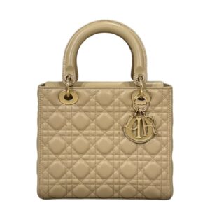 디올[dior/여왕]레이디 디올 미디엄 백(샌드/까나쥬/램스킨)