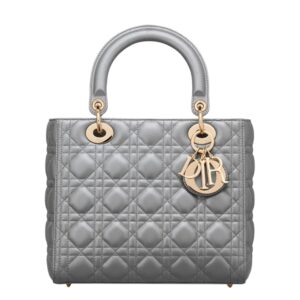 디올[dior/여왕]레이디 디올 미디엄 백(오팔린 그레이 펄/까나쥬/램스킨)