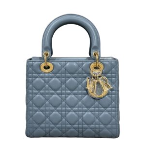 디올[dior/여왕]레이디 디올 미디엄 백(클라우드 블루/까나쥬/램스킨)