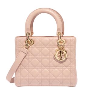 디올[dior/여왕]레이디 디올 미디엄 백(파우더 핑크/까나쥬/램스킨)