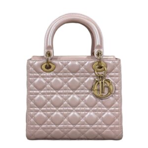 디올[dior/여왕]레이디 디올 미디엄 백(페일 핑크 펄/까나쥬/램스킨)