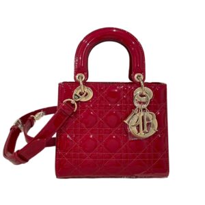 디올[dior/여왕]레이디 디올 스몰 백(레드/까나쥬/페이턴트)