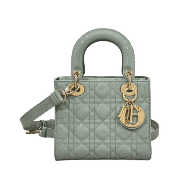 디올[dior/여왕]레이디 디올 스몰 백(그레이/까나쥬/페이턴트)