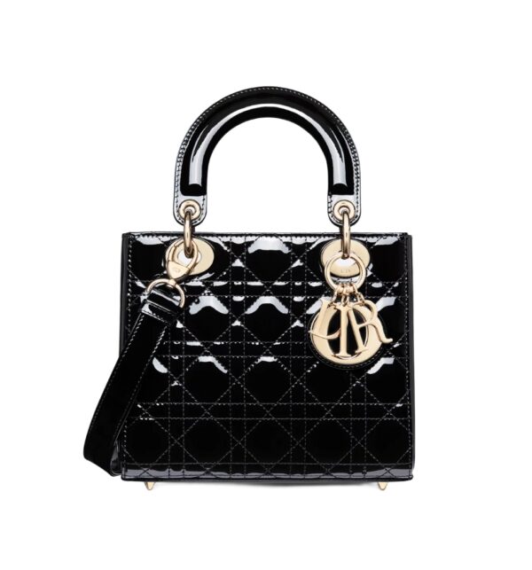디올[dior/여왕]레이디 디올 스몰 백(블랙/까나쥬/페이턴트)