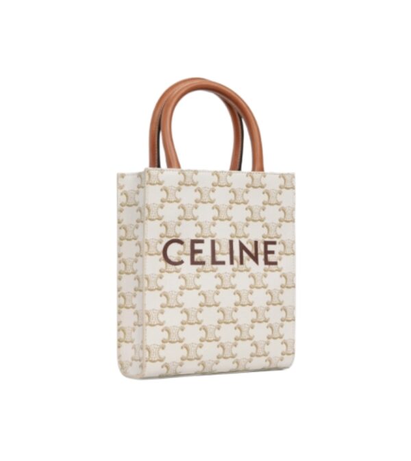 셀린느[celine/블랙프라임]커티컬 로고 카바스 미니(화이트/트리옹프 캔버스)