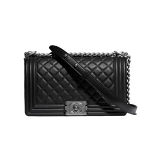 샤넬[chanel/팬더샵]보이백 미디엄(블랙/은장/램스킨)