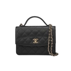 샤넬[chanel/팬더샵]브리프 탑핸들 미니 백팩(블랙/금장/캐비어)