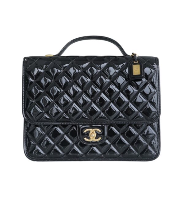 샤넬[chanel/팬더샵]브리프케이스 백팩(블랙/금장/페이턴트)