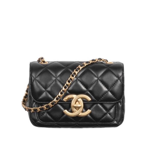 샤넬[chanel/팬더샵]빅CC로고 미니 플랩 백(블랙/금장/램스킨)
