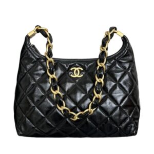 샤넬[chanel/팬더샵]빅체인 빈티지 라지 호보백(블랙/금장/램스킨)