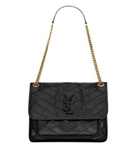 생로랑[ysl]빈티지 니키 미디엄(블랙/금장)