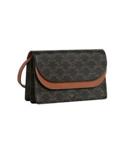 셀린느[celine/블랙프라임]스트랩 지갑(탠/트리옹프 캔버스)