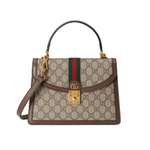 구찌[gucci/OC]오피디아 웹 스몰 탑 핸들백(GG수프림 베이지/에보니)