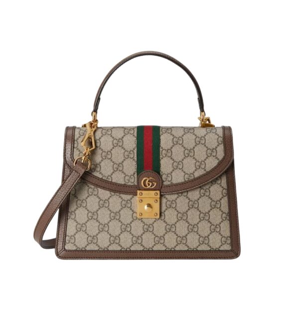 구찌[gucci/OC]오피디아 웹 스몰 탑 핸들백(GG수프림 베이지/에보니)