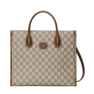 구찌[gucci/OC]인터로킹 G 스몰 토트백(GG수프림/브라운)