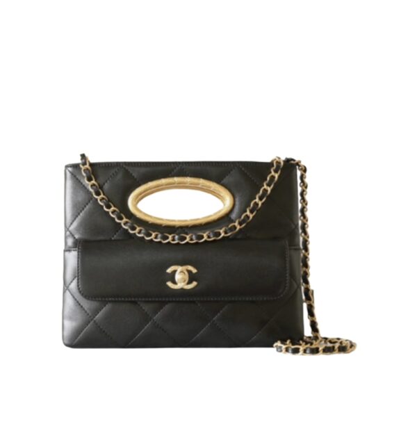 샤넬[chanel/팬더샵]체인 클러치 백(블랙/금장/램스킨)