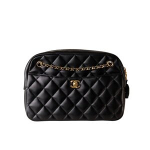 샤넬[chanel/팬더샵]카메라 케이스 체인 라지 백(블랙/금장/램스킨)