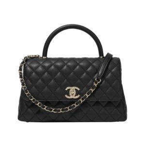 샤넬[chanel/팬더샵]코코핸들 미디엄 플랩 백(블랙/금장/캐비어)